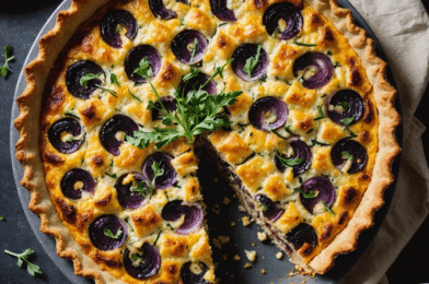 Savory Cauliflower and Red Onion Quiche