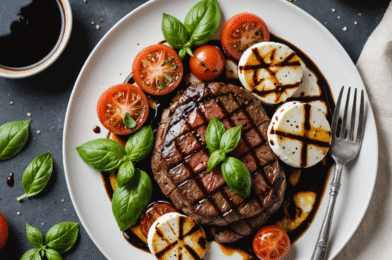 Grilled Steak Caprese with Balsamic Reduction
