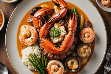 Surf and Turf with Lobster Sauce