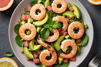 Avocado, Shrimp and Pink Grapefruit Salad